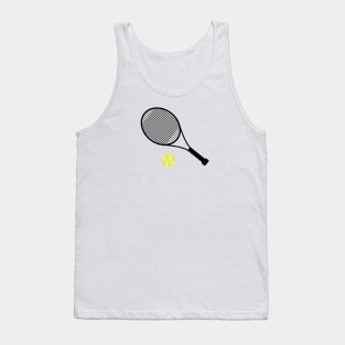 Pink Tennis Ball and Tennis Racket Tank Top